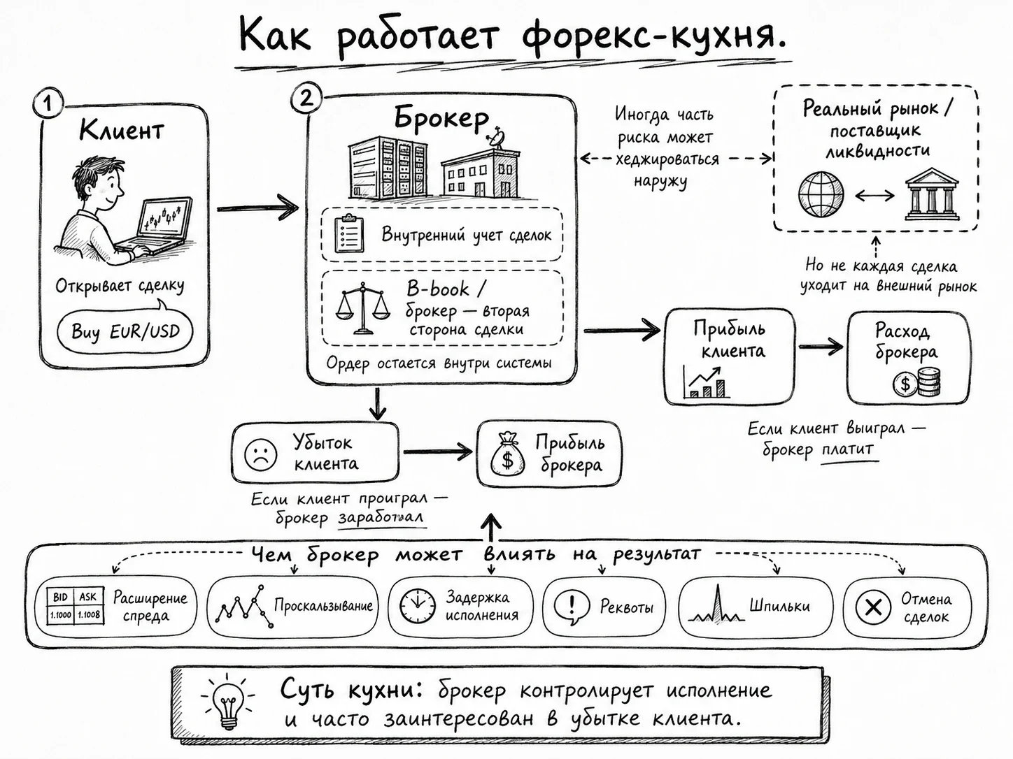 Как работает форекс-кухня: схема потоков