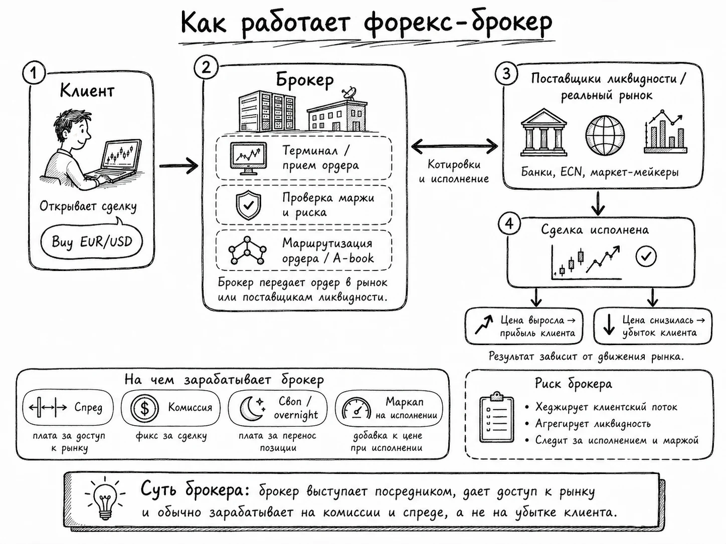 Как работает форекс-брокер