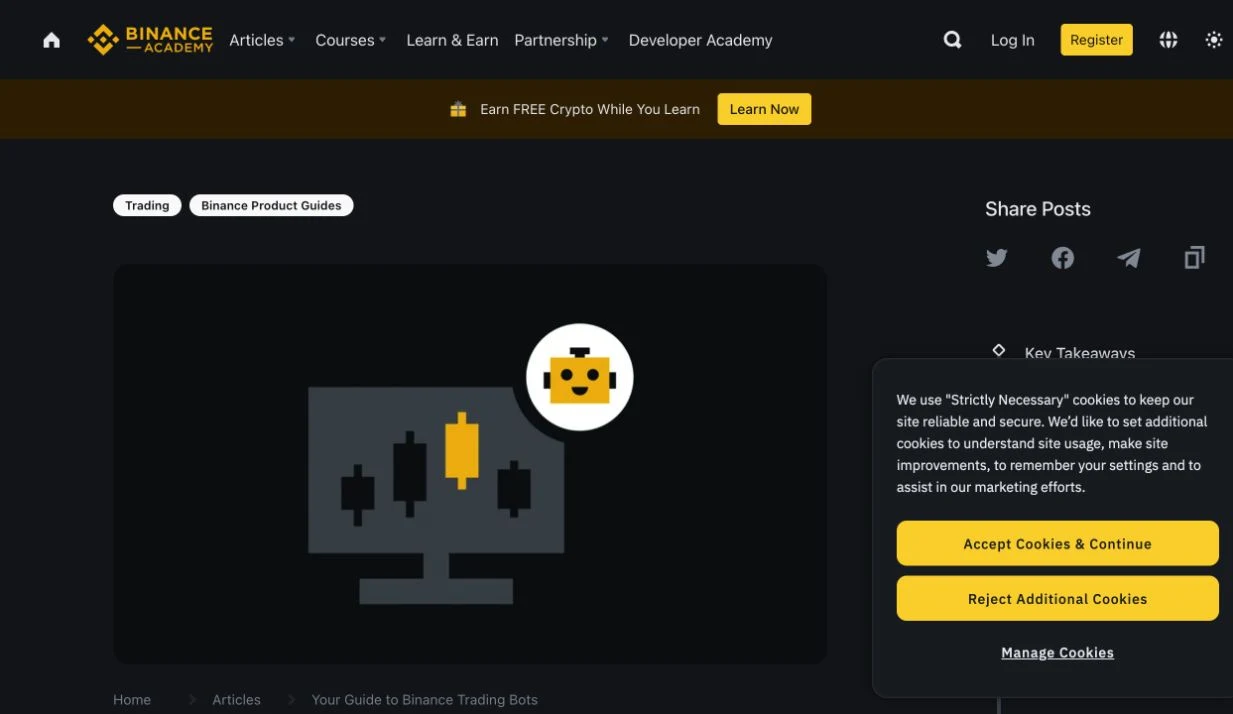 Официальный материал Binance Academy о типах торговых ботов